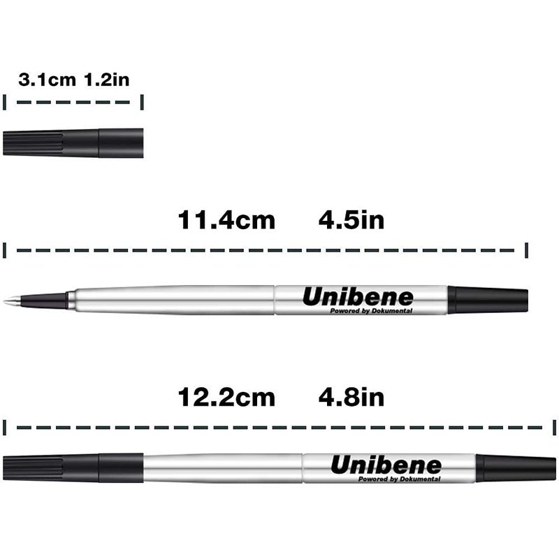 Unibene Parker Compatible Rollerball Refill 6 Pack, 0.5mm Fine Point - Black, Smooth Writing Replaceable German Gel Ink Pen Refills for IM Sonnet Urban Pens - Image 3